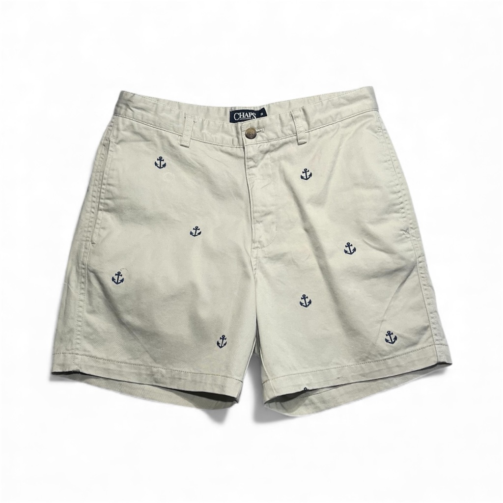 Chaps Tan With Navy Anchors Stitched On. Size 30 New With Tags.